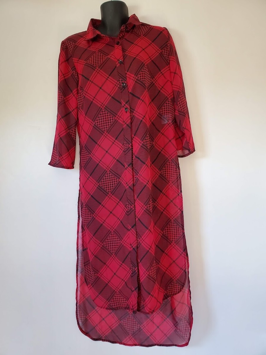 derek heart midi dress Derek Heart Midi Sheer Style Shirt Dress Size Small