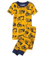 NWT GYMBOREE Boys Gymmies Pajamas SET yellow construction 12-18M