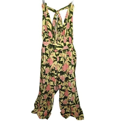 NWT Agua Bendita x Target | Yellow Green Pink Peony Floral Jumpsuit Size 3X - Picture 2 of 10