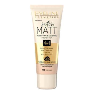 Eveline Satin Matt Mattierende und abdeckende Foundation 4 in 1 Anti-Pollution 30ml