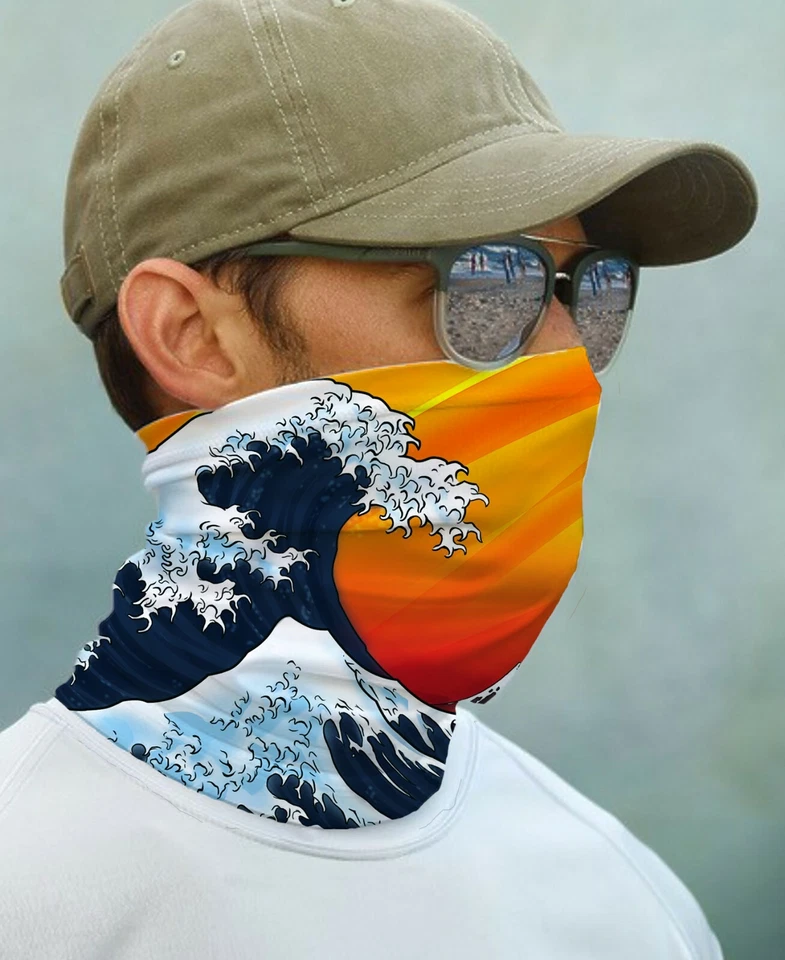 PARAGON SUN GAITER Mask UPF 50+ UV Protect The Great Wave off Kanagawa Fishing Face Neck