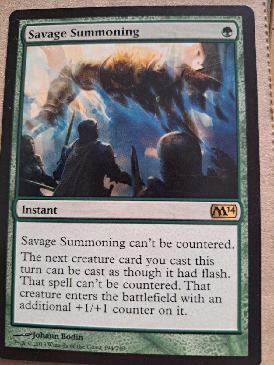 Savage Summoning 1x FOIL MTG M14 2014 Core Set Rare MINT green Savage Summoning 1x FOIL MTG M14 2014 Core Set Rare MINT green