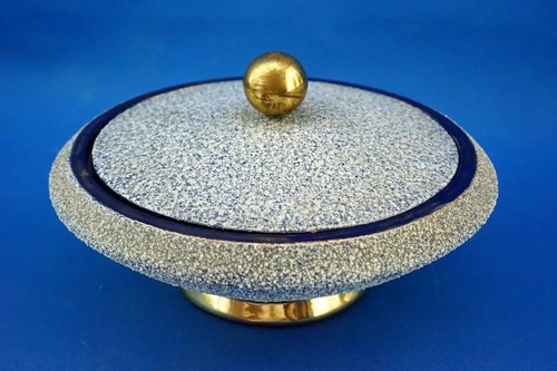 BATIGNANI Florence Box vase ceramic majolica bronze knob Art Deco 1900 XX Italy - Picture 6 of 24