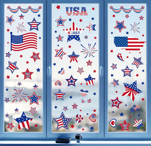 4Th of July Window Clings Decorations,111 PCS Reusable Static Summer Patriotic A - Picture 10 of 12