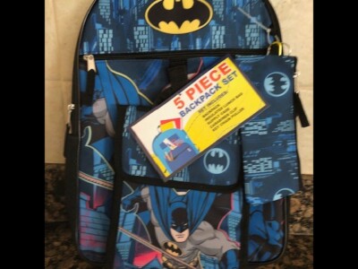 Kids Batman Character Backpack 5-Piece Set