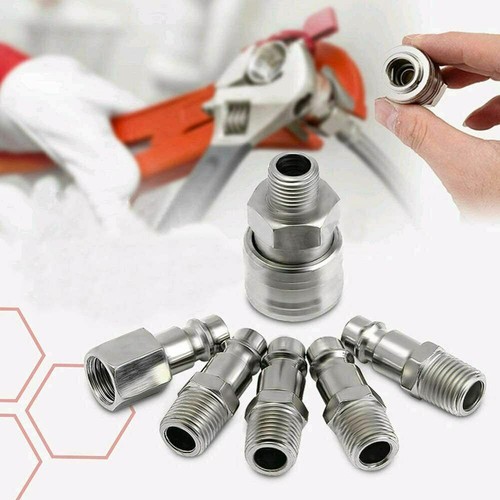 10PCS EURO 1/4'' BSP Air Line Fitting Hose Compressor Quick Release Connector UK - Picture 2 of 11