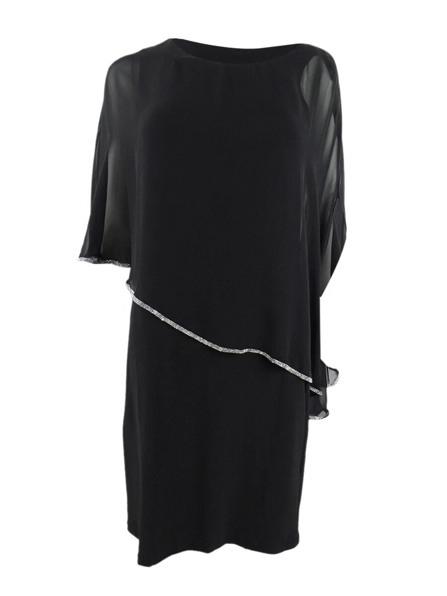 MSK Women s Overlay Dress S Black eBay