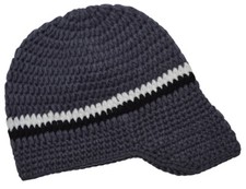 Crochet Beanie Hat with Brim - Grayish Blue 2-4 Years 
