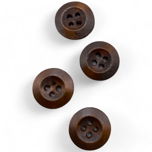 9mm To 20mm Brown Wooden Buttons 4 Hole Cardigan Sewing Crafts Handmade Knitting - Picture 8 of 24