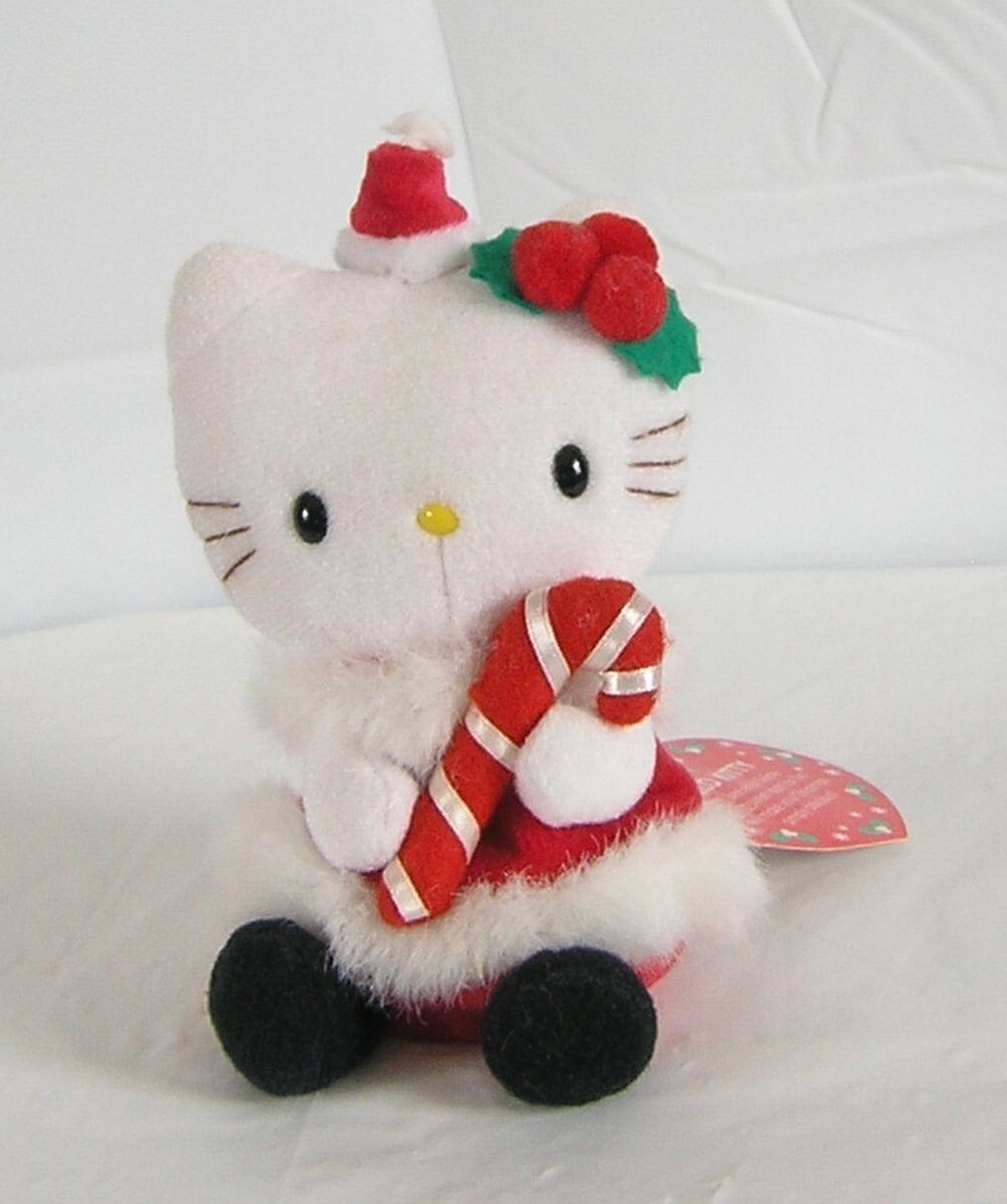 Hello Kitty Christmas Holiday Plush Candy Cane Vintage Sanrio