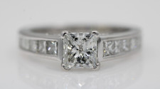 14k White Gold 2.25 TCW Natural Princess Cut Diamond Engagement Ring Size 6