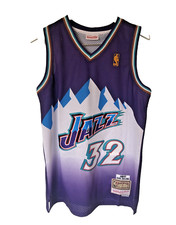 Utah Jazz Karl Malone Hardwood Classics Road Swingman Jersey by Mitchell Ness