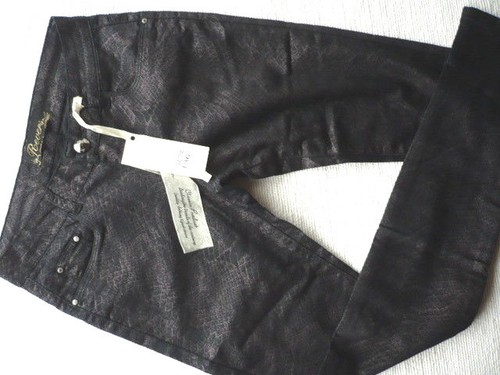 Revers Jean Gr. 36 stretch dunkles violett glänzend