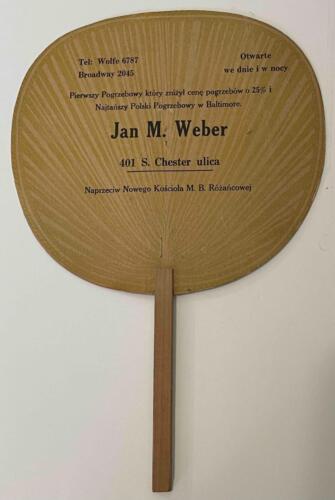 FANÁTICO DE PUBLICIDAD WEBER POLACA MÁS BARATA DE LOS AÑOS 1920 EN BALTIMORE MD JAN M WEBER - Imagen 2 de 4
