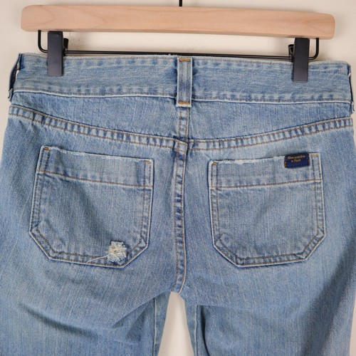 Vintage Abercrombie & Fitch Flare Leg Stone Wash Low Rise Jeans Size 2 Waist 30" - Imagen 3 de 17