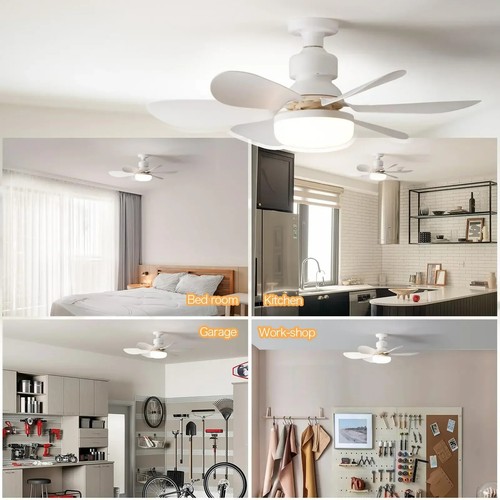 3in1 Rotatable Ceiling Fan Lamp with Remote E27 Base Light Fixture for Bedroom L - Picture 2 of 8