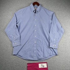 Brooks Brothers 346 Shirt 16 Blue Striped Non Iron Button Up Long Sleeve Mens