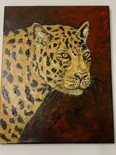 14x12 Cheetah original painting art oil On Canvas
