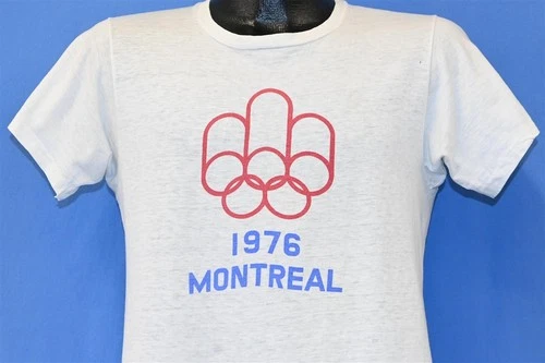 vtg 70s MONTREAL 1976 SUMMER GAMES YOUNG OLYMPIANS OF CANADA t-shirt OLYMPICS M - product listing photo