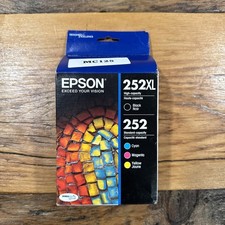 Epson 252XL/252 (T252XL-BCS) Black/Tri-Color Ink Cartridge - 4 Pack EXP:2020