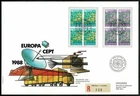SG57 SWITZERLAND 1988 Registered FDC Europe CEPT - communication  multiples of 4