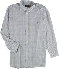 Ralph Lauren Mens Classic Stretch Button Up Shirt, navy, Big  Tall, Big 3X Neck