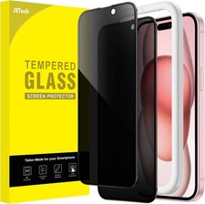 2PCS Privacy Screen Protector for iPhone 15 Anti Spy Case Friendly 9H Tempered G