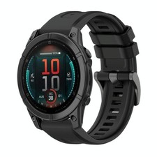 For Garmin Fenix E 47mm Pure Color Steel Buckle 22mm Silicone Strap ne