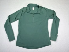 Xersion Ladies Medium 1/4 Zip Pullover Long Sleeve Thumb Hole Shirt Light Green