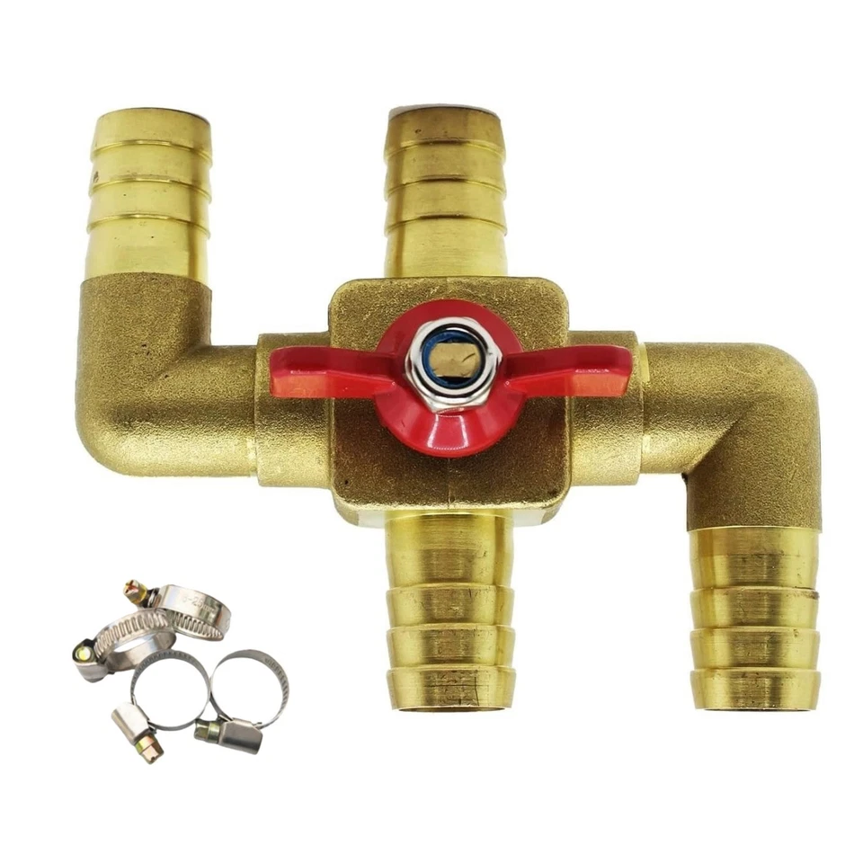4-Way Solid Brass Heater Valve Automobile Core Valve 1.6Mpa Pressure With Clips - Image 4 of 4