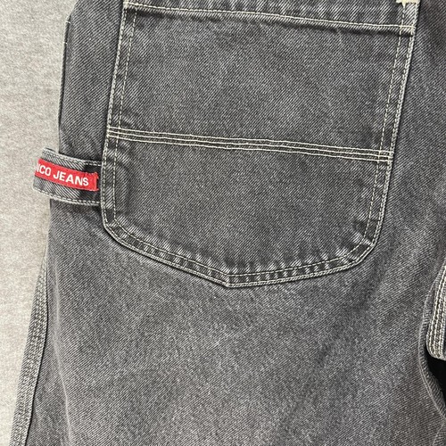 Vintage JNCO Jeans Shorts Herren 30 schwarz Baggy weites Bein Zimmermann Krone Logo 90er Y2k - Bild 5 von 18