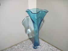 Hand Blown Blue Flower Vase