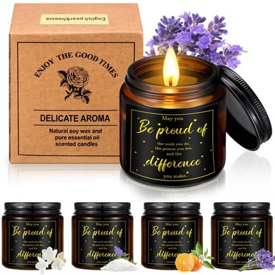 4 PCS Fall Candles Set Scented Soy Employee Appreciation Gift 3.5 oz