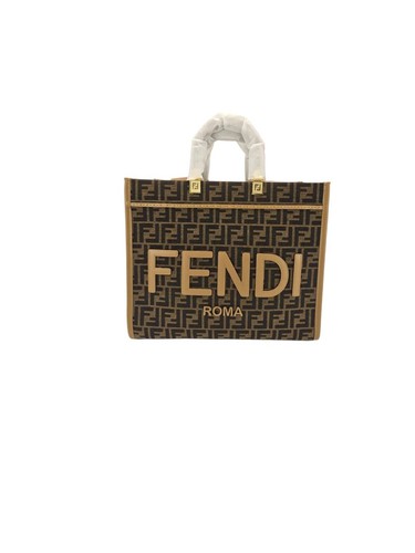 Fendi FENDI Sunshine Medium FF Jacquard & Leather Tote Bag