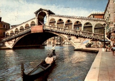 Venezia, Rialto Bridge, Florence, Rome, shopping, horse cart, Marie, Postcard