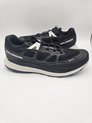 SALOMON Ultra Glide 2 GORE-TEX GTX Trail Road Running Shoes Mens 10 Black White