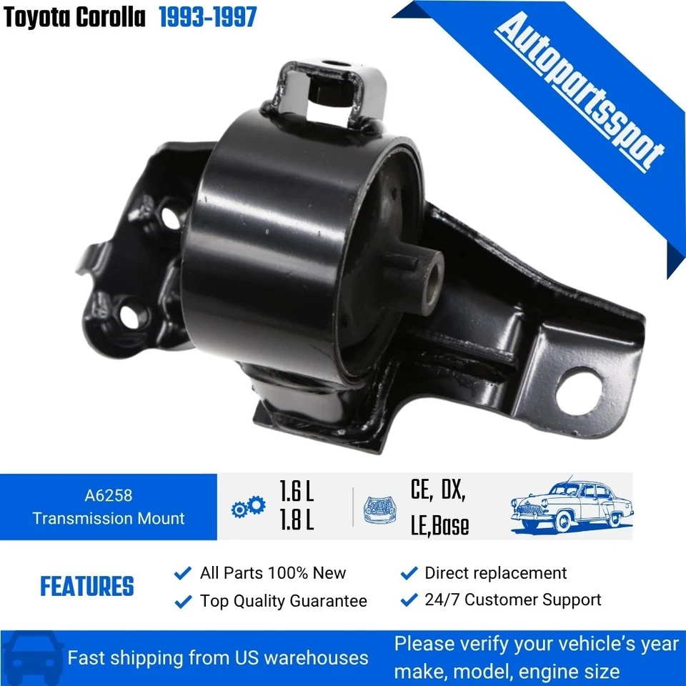 EM8191 Transmission Engine Motor Mount For 93-97 Toyota Corolla GEO Prizm 1.6L - Image 3 of 4