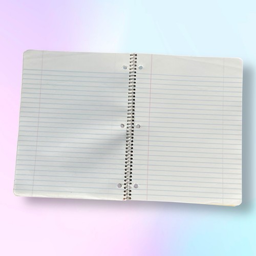 VTG 1985 Mead Hot Pink Unicorn Logo Empty Notebook 68 Pages Wide Ruled USA 80s - Picture 10 of 14