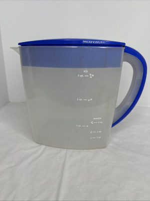 Mr Coffee Iced Tea Maker TM75 Replacement Part 3-QUART PITCHER With Blue Lid