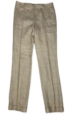 Ralph Lauren Black Label Size 6 Wool Silk Linen Cuffed Dress Pants Trousers