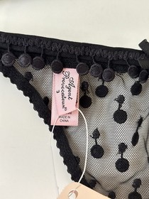 NWT Agent Provocateur BOBBIE Thong Black 3 M Medium Boudoir Vamp Luxury Girly