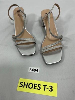 Womans NWOT Idifu Strappy Slipon Sandals Silver 11 Slingback Block Heel Open Toe