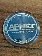 APMEX American Precious Metals Exchange 1 oz .999 Fine Silver Round In Capsule 