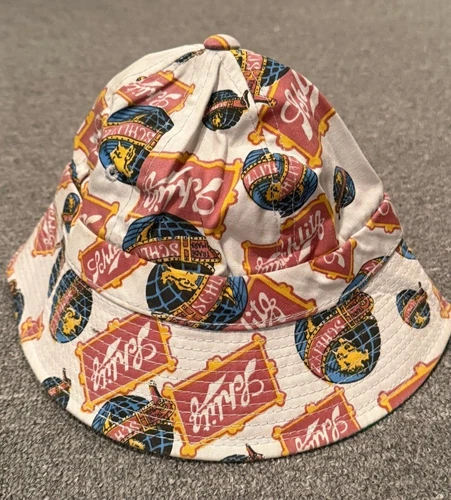 Vintage Schlitz Bucket Hat Sz M Beer Promo Print Globe Sign