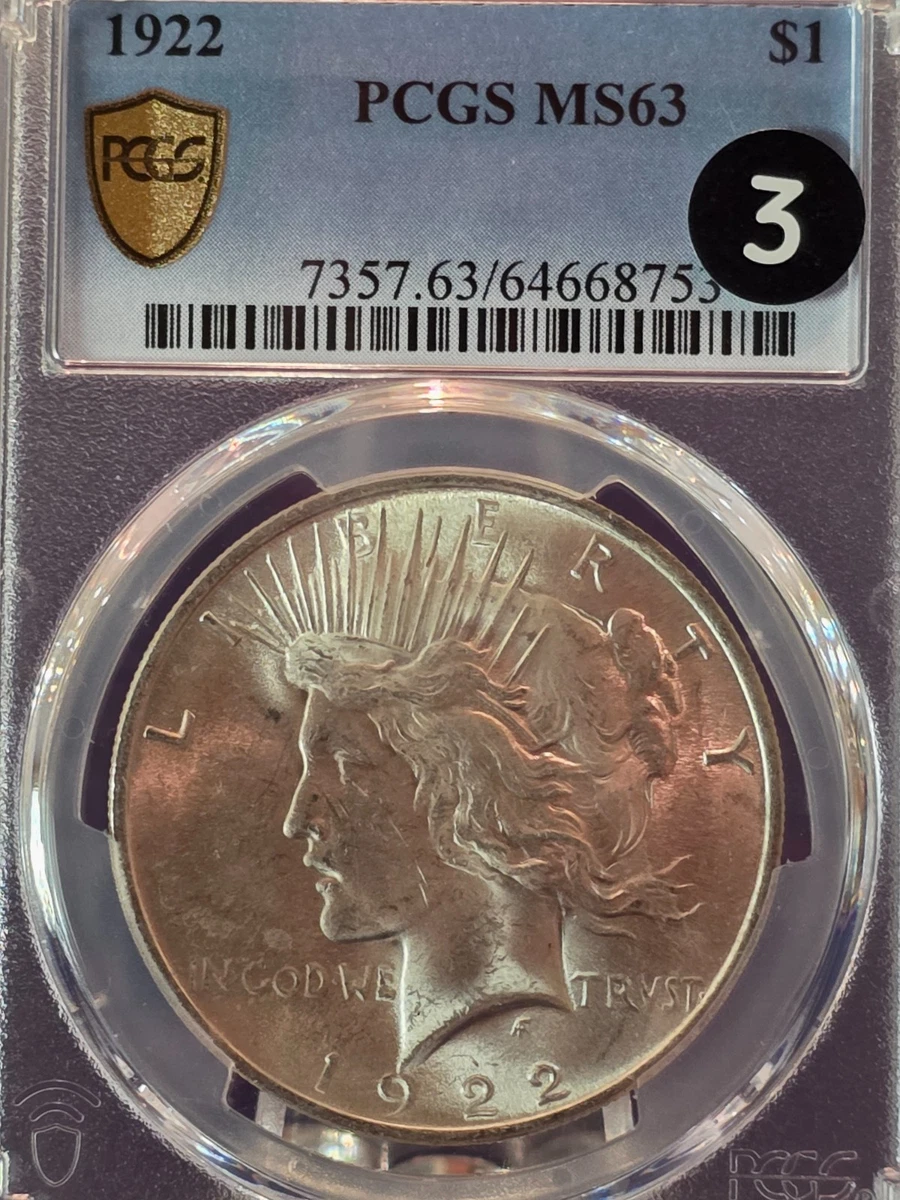 MS 63 Graded 1922 Year Peace Dollars (1921-1935) for sale | eBay