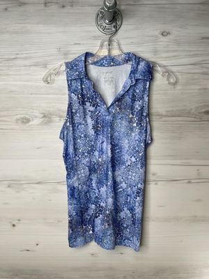 #ad Gottex Shirt Womens Small Sleeveless Collared Tank Top Lightweight Patterned $13.99