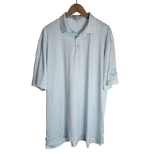 Peter Millar Golf Polo Men's XL Skulls Performance Short Sleeve Blue White