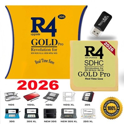 2026 R4 Gold Pro SDHC Flash Cart For DS/NDS/3DS/2DS Game Revolution Cartridge