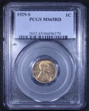 1929-S Lincoln Wheat Cent - 1c PCGS MS65 RD - Red - Tough Coin!