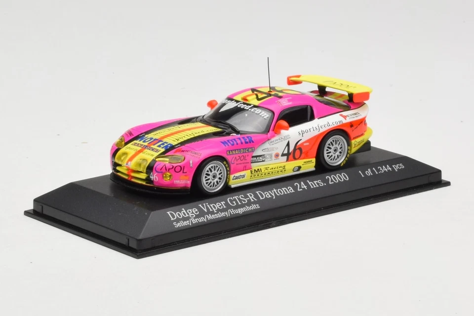 430001446 Dodge Viper GTS-R n46 Seiler Brun Messley Daytona 2000 Minichamps 1/43 - Immagine 2 di 4